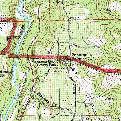 Topographic Map of Panorama Point, OR