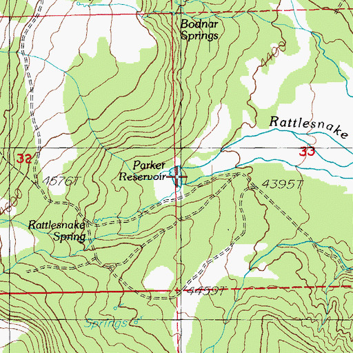 Topographic Map of Parker Place (historical), OR