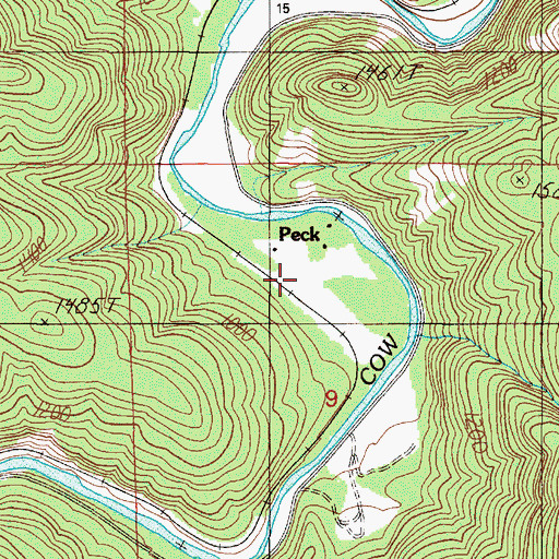 Topographic Map of Peck, OR
