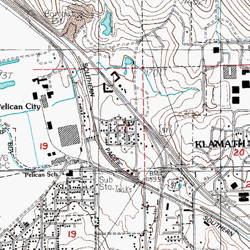 Topographic Map of Pelican City, OR