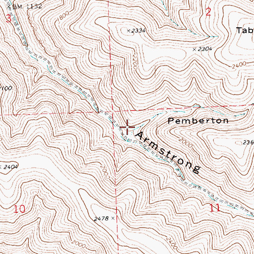 Topographic Map of Pemberton Canyon, OR