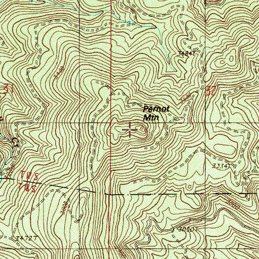 Topographic Map of Pernot Mountain, OR