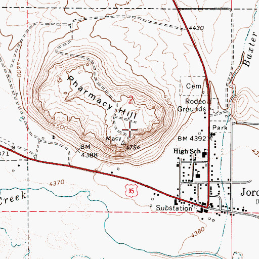 Topographic Map of Pharmacy Hill, OR