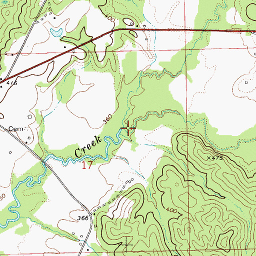 Topographic Map of Bear Creek, AL
