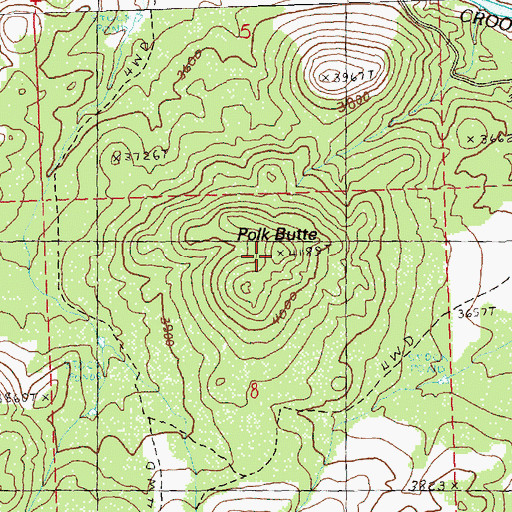 Topographic Map of Polk Butte, OR