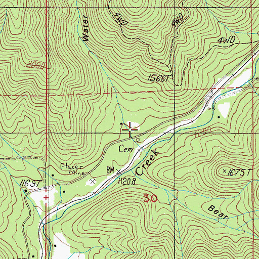 Topographic Map of Pollard (historical), OR