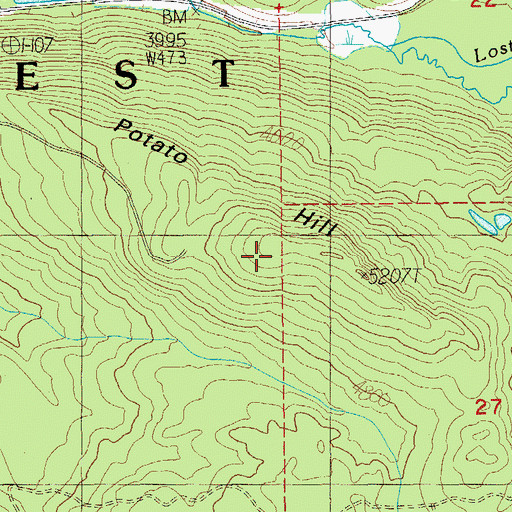 Topographic Map of Potato Hill, OR