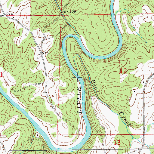 Topographic Map of Bear Creek, AL