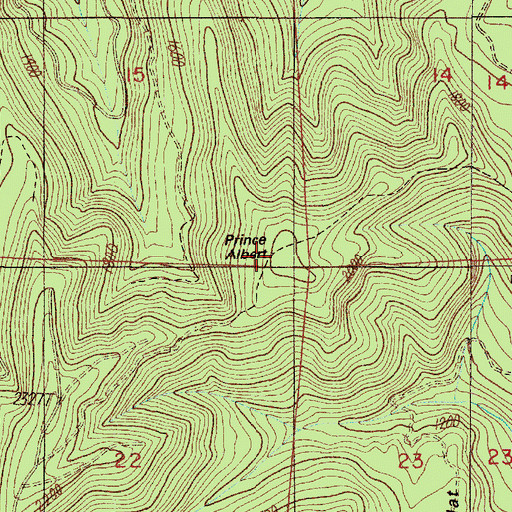 Topographic Map of Prince Albert, OR