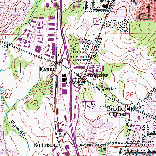 Topographic Map of Progress, OR