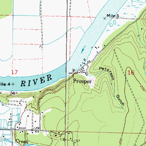 Topographic Map of Prosper, OR