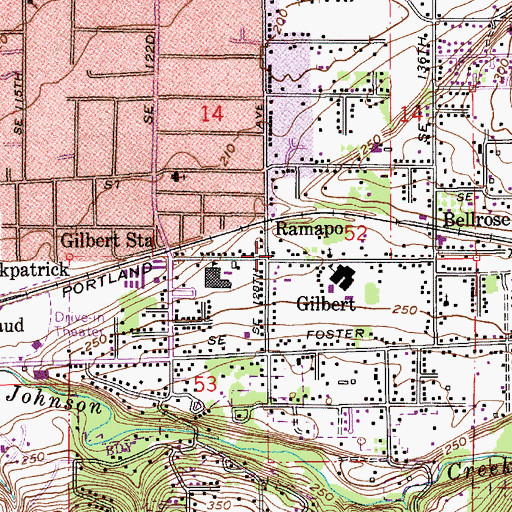 Topographic Map of Ramapo (historical), OR