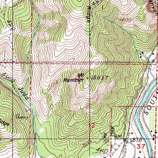 Topographic Map of Mount Rambler, OR