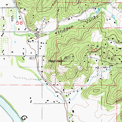 Topographic Map of Red Hill, OR