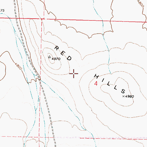 Topographic Map of Red Hills, OR