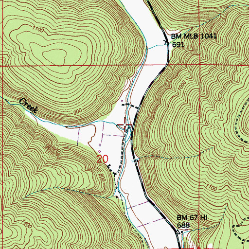 Topographic Map of Bear Creek, AL