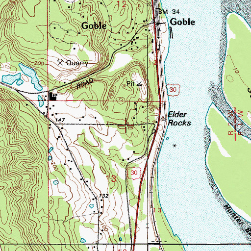 Topographic Map of Reuben, OR