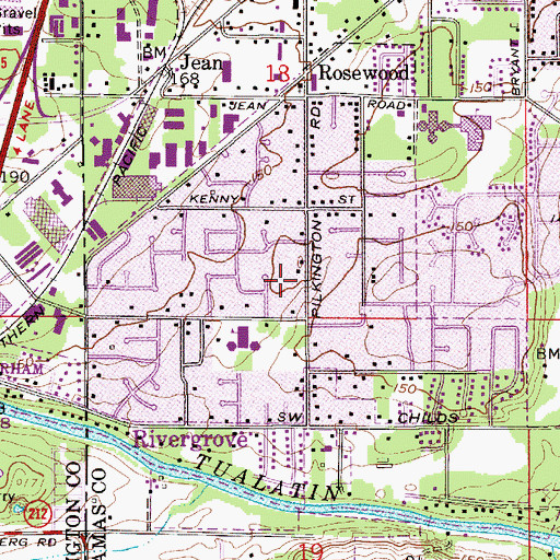 Topographic Map of Rivergrove, OR