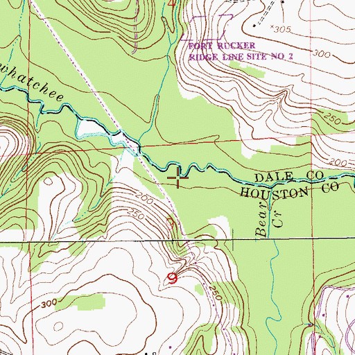Topographic Map of Bear Creek, AL