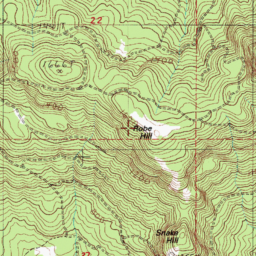 Topographic Map of Robe Hill, OR
