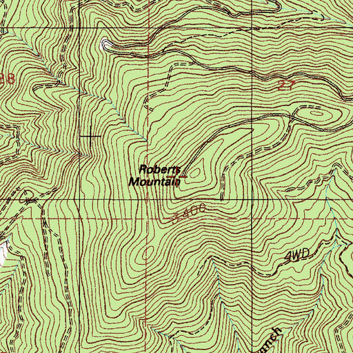 Topographic Map of Roberts Mountain, OR