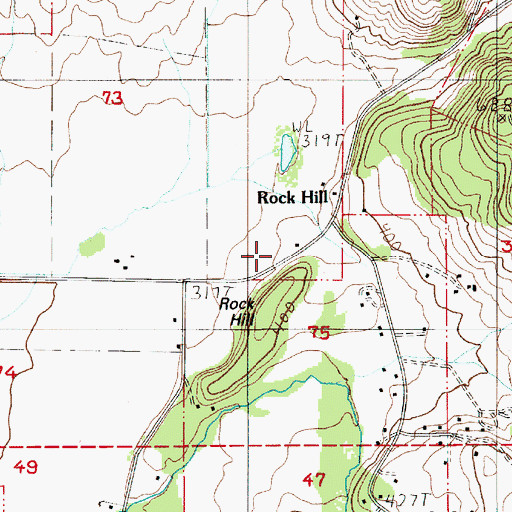Topographic Map of Rock Hill, OR