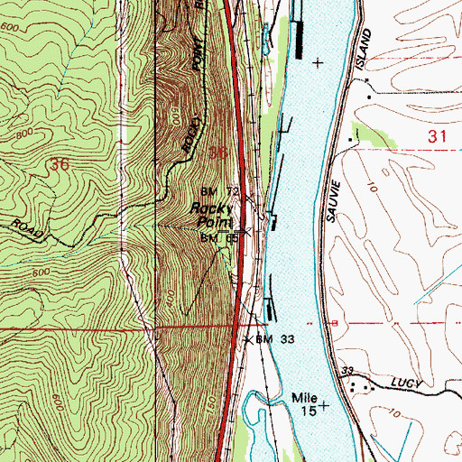 Topographic Map of Rocky Point, OR