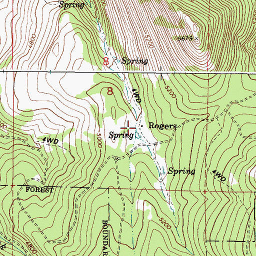 Topographic Map of Rogers, OR
