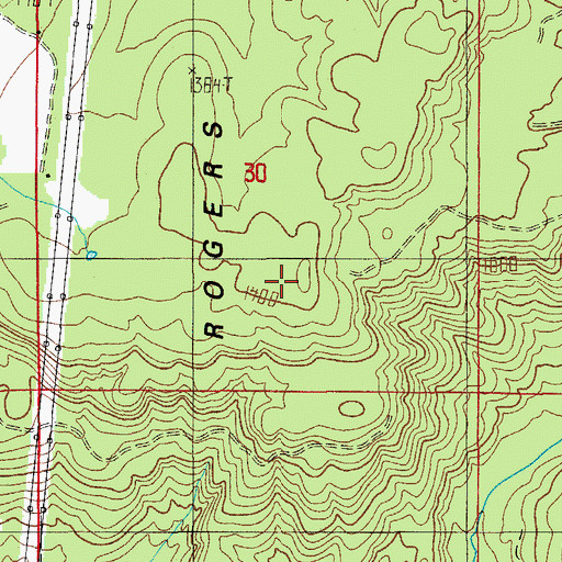 Topographic Map of Rogers Mountain, OR