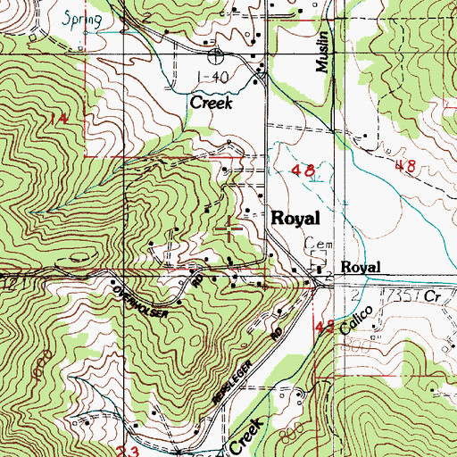 Topographic Map of Royal, OR