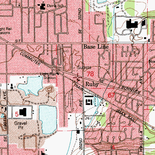 Topographic Map of Ruby, OR