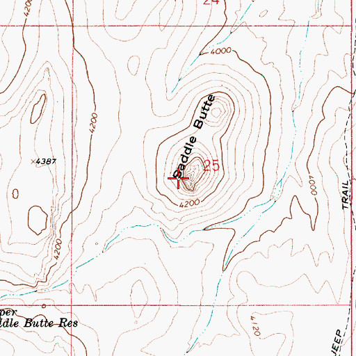 Topographic Map of Saddle Butte, OR