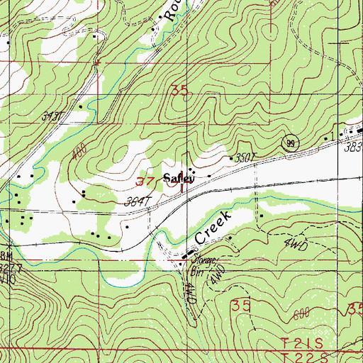 Topographic Map of Safley, OR