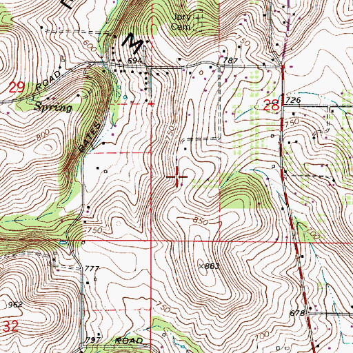 Topographic Map of Salem Hills, OR