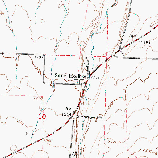 Topographic Map of Sand Hollow, OR