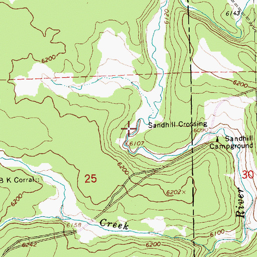 Topographic Map of Sandhill Crossing, OR