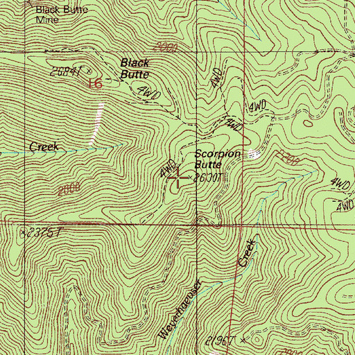 Topographic Map of Scorpion Butte, OR