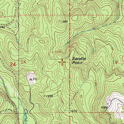 Topographic Map of Serafin Point, OR