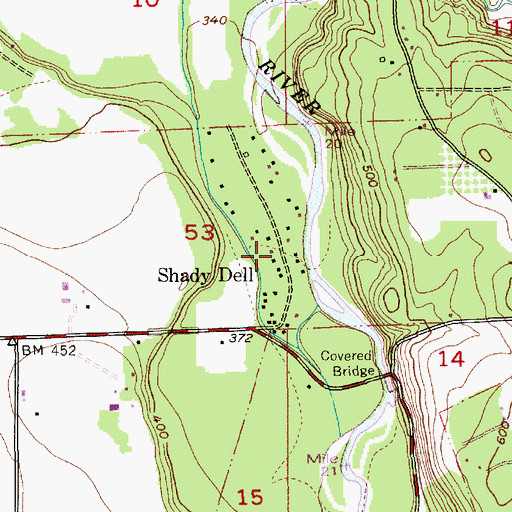 Topographic Map of Shady Dell, OR