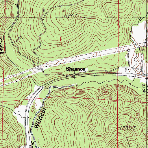 Topographic Map of Shannon, OR