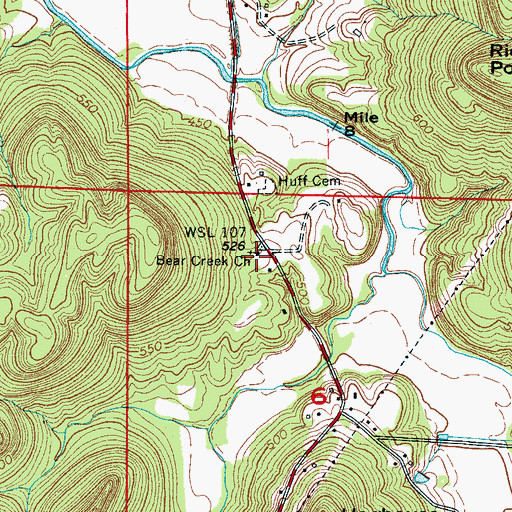 Topographic Map of Bear Creek Missionary Baptist Church, AL