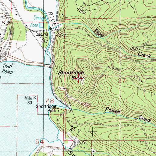 Topographic Map of Shortridge Butte, OR