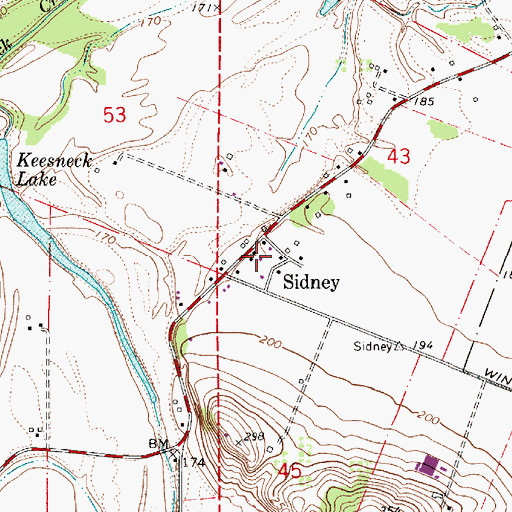 Topographic Map of Sidney, OR