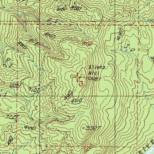 Topographic Map of Siletz Hill, OR