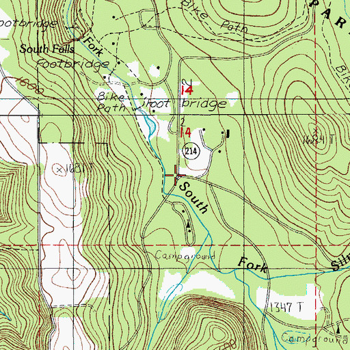 Topographic Map of Silver Falls City (historical), OR