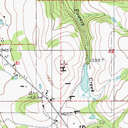 Topographic Map of Silverton Hills, OR