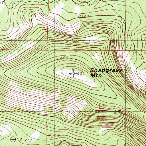 Topographic Map of Soapgrass Mountain, OR