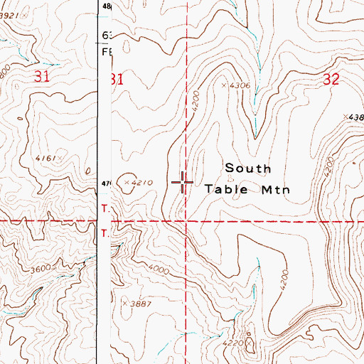 Topographic Map of South Table Mountain, OR