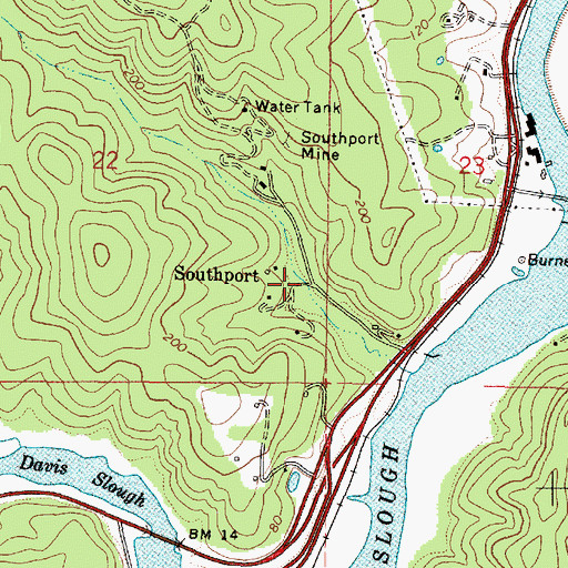 Topographic Map of Southport, OR