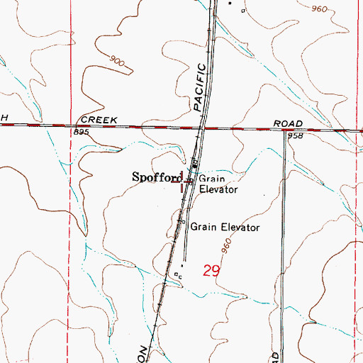 Topographic Map of Spofford, OR